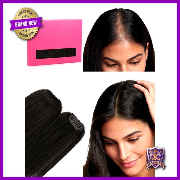 Real Human Hair Clip-in Extensions 16 Inch 2pc Scalp Coverage main image 4